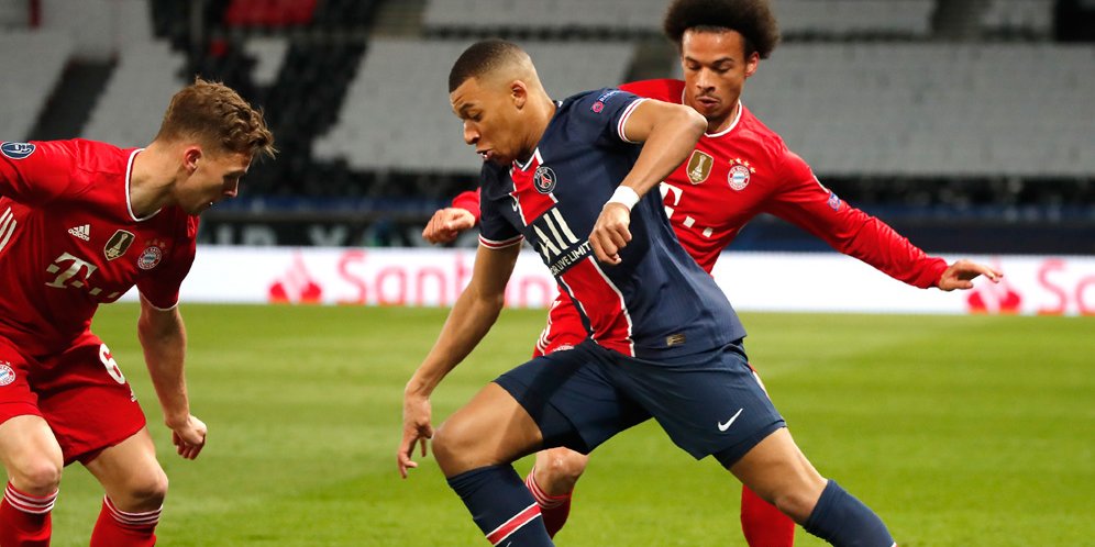 Aksi Kylian Mbappe di laga PSG vs Bayern Munchen, Liga Champions 2020/21. (c) AP Photo
