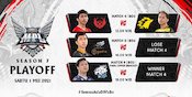Jadwal Playoff MPL Season 7 di Vidio, Sabtu 1 Mei 2021: ONIC Vs BTR, Siapa Bertemu EVOS? Jadwal Playoff MPL Season 7 di Vidio, Sabtu 1 Mei 2021: ONIC Vs BTR, Siapa Bertemu EVOS?