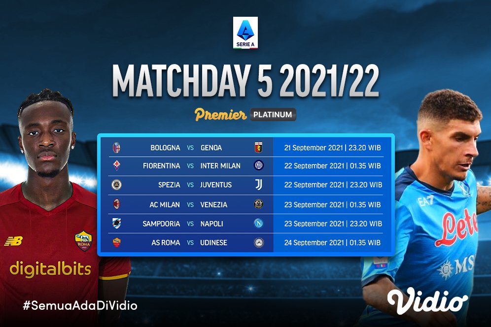 Link Live Streaming Liga Italia Serie A 2021/2022 Pekan Kelima di Vidio Link Live Streaming Liga Italia Serie A 2021/2022 Pekan Kelima di Vidio
