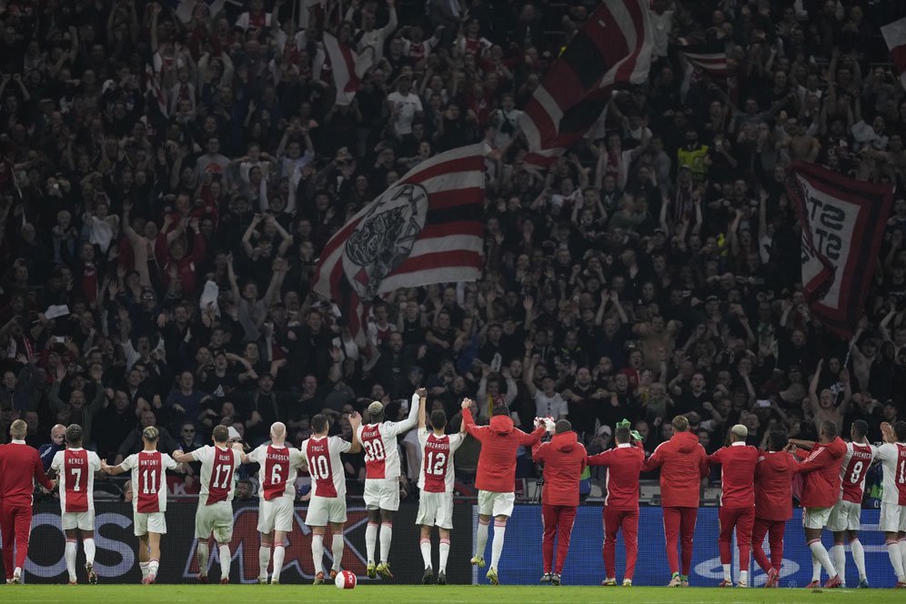 Ajax Amsterdam di Liga Champions: 3 Laga, 9 Poin, 11 Gol, dan 1 Kebobolan