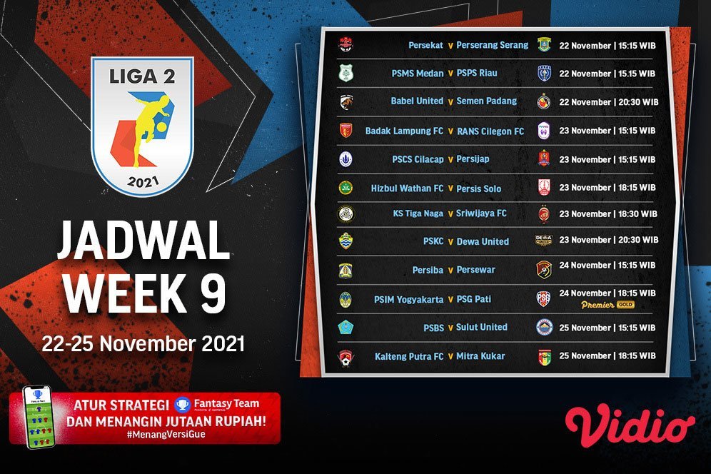 Live Streaming Liga 2 2021 Pekan ke-9 di Vidio, Duel Penentuan Badak Lampung vs RANS Cilegon Live Streaming Liga 2 2021 Pekan ke-9 di Vidio, Duel Penentuan Badak Lampung vs RANS Cilegon