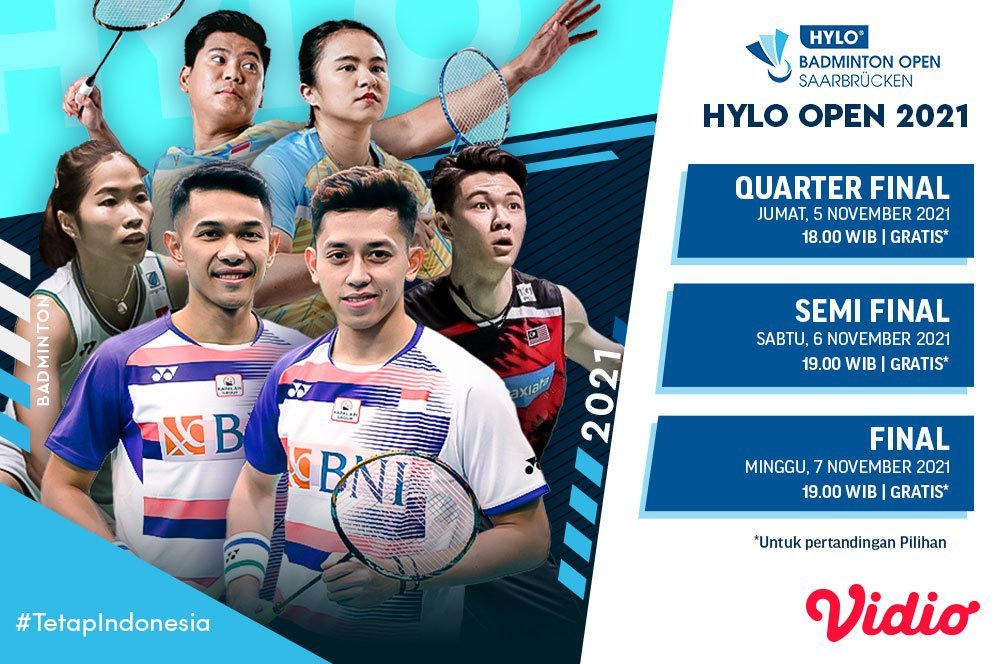 Jadwal dan Live Streaming Laga Putaran Final Hylo Open 2021 di Vidio, 5-7 November Jadwal dan Live Streaming Laga Putaran Final Hylo Open 2021 di Vidio, 5-7 November