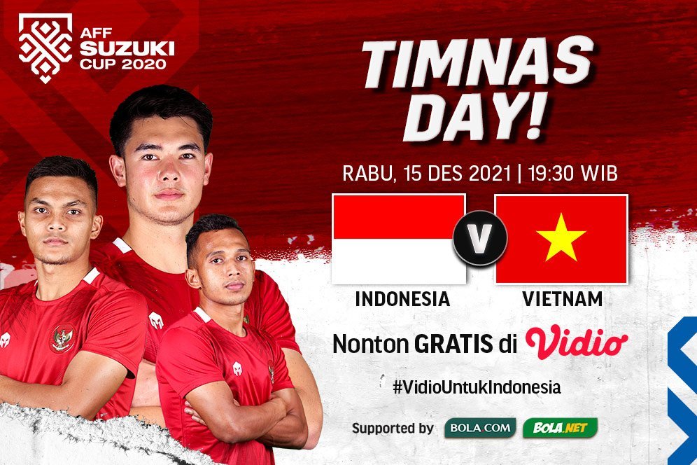 Jangan Ketinggalan, Live Streaming Piala AFF 2020: Indonesia Vs Vietnam di Vidio