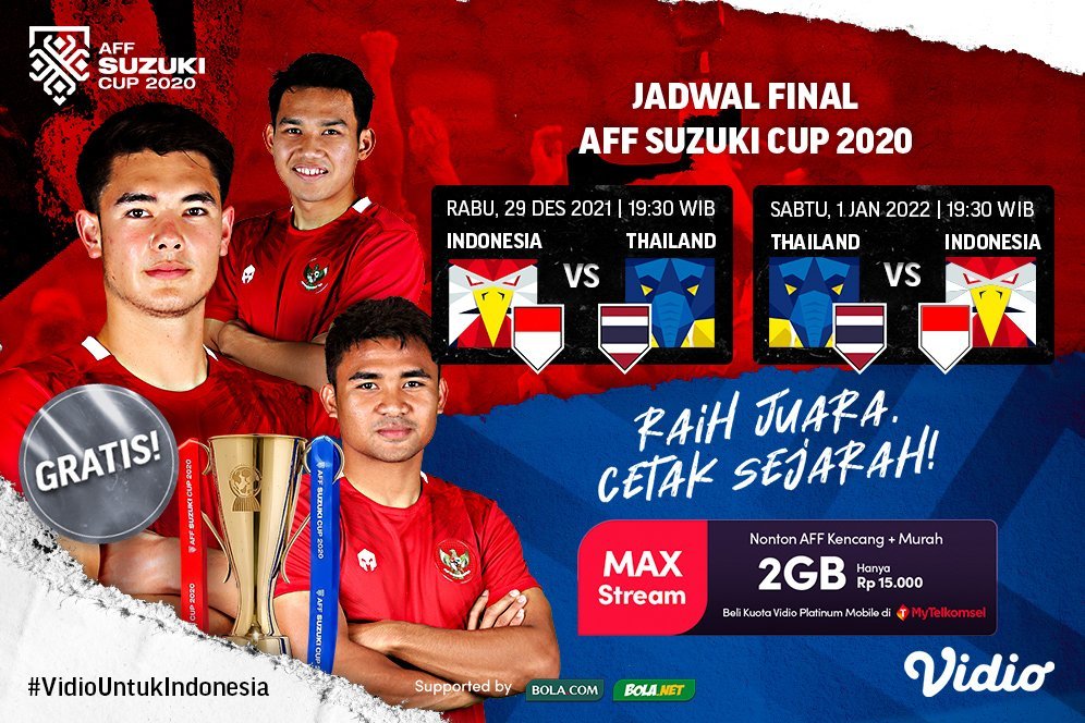 Live Streaming dan Jadwal Lengkap Final Piala AFF 2020: Indonesia Vs Thailand di Vidio Live Streaming dan Jadwal Lengkap Final Piala AFF 2020: Indonesia Vs Thailand di Vidio