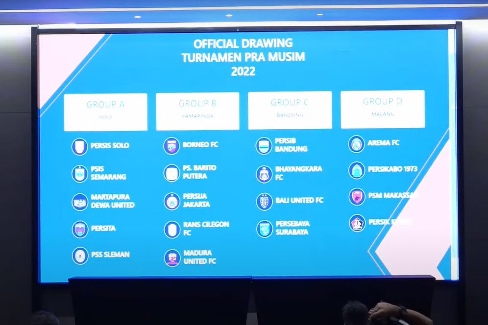 Hasil Drawing dan Jadwal Turnamen Pra Musim 2022: Digelar di Empat Kota, Diikuti 18 Klub Hasil Drawing dan Jadwal Turnamen Pra Musim 2022: Digelar di Empat Kota, Diikuti 18 Klub