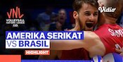 Highlights VNL 2022: Amerika Serikat Bungkam Brasil 3-1, Lolos ke Semifinal