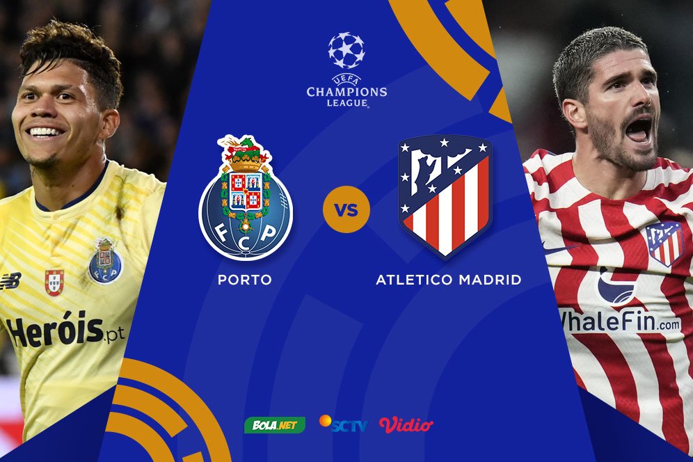 Jadwal Siaran Langsung Liga Champions Porto vs Atletico Madrid di SCTV, 2 November 2022 Jadwal Siaran Langsung Liga Champions Porto vs Atletico Madrid di SCTV, 2 November 2022
