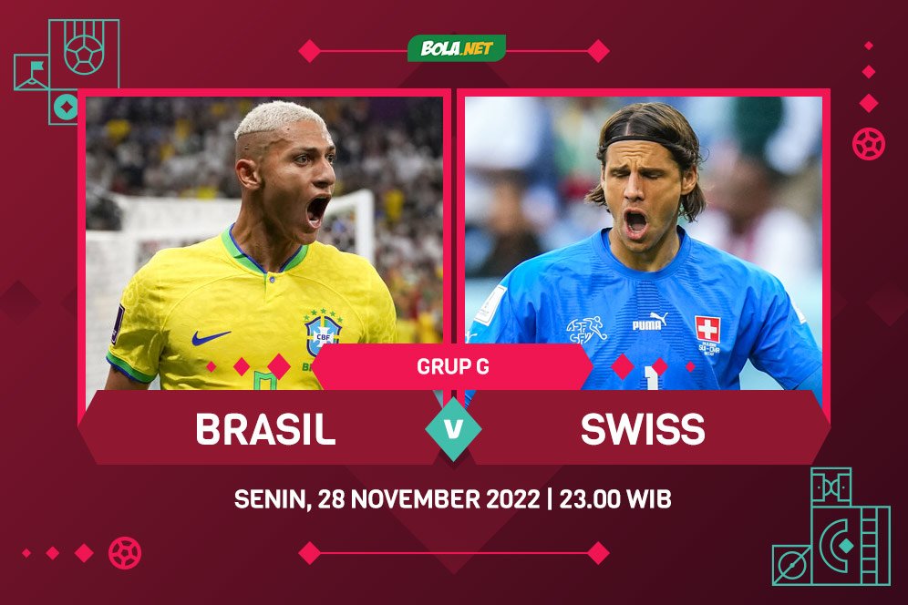 Brasil vs Swiss: Samba Belum Pernah Menang Lawan Rossocrociati di Piala Dunia