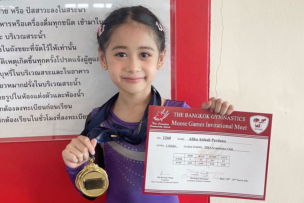 Mengenal Alika Aishah, Pesenam Muda Bertalenta yang Raih Medali Emas di Moose Games Bangkok 2023
