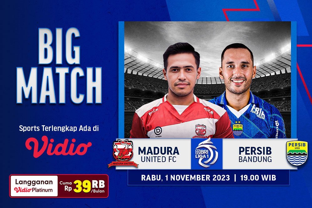 Link Live Streaming Madura United Vs Persib Bandung di Vidio, Rabu 1 November 2023 Link Live Streaming Madura United Vs Persib Bandung di Vidio, Rabu 1 November 2023