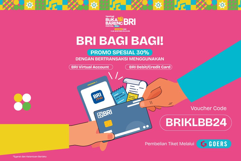 Yuk Dapatkan Promo 30% Kapanlagi Buka Bareng BRI Festival 2024! Yuk Dapatkan Promo 30% Kapanlagi Buka Bareng BRI Festival 2024!