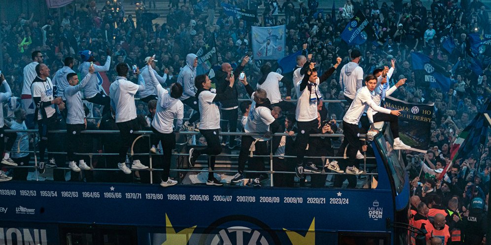 Parade juara Inter Milan. (c) Marco Ottico/LaPresse via AP
