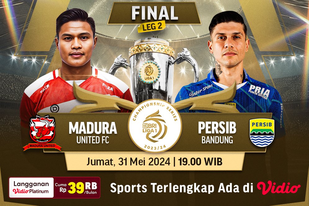Jadwal Persib vs Madura United di Leg 2 Final BRI Liga 1: Live Streaming Vidio dan Siaran Langsung Indosiar Jadwal Persib vs Madura United di Leg 2 Final BRI Liga 1: Live Streaming Vidio dan Siaran Langsung Indosiar