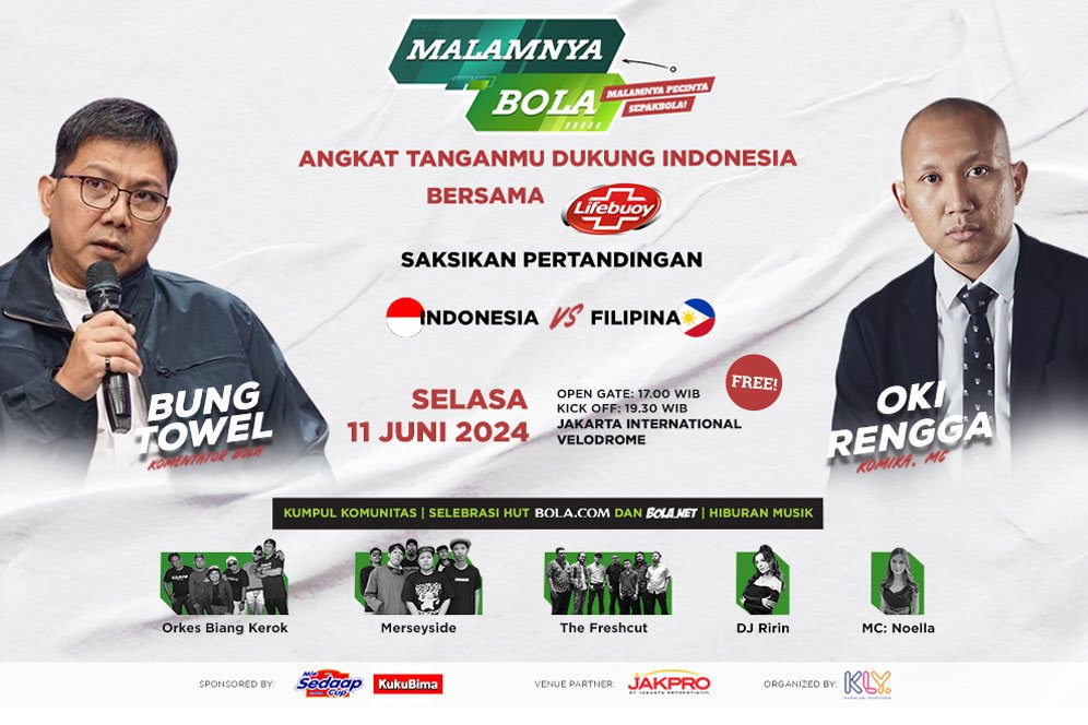 Dukung Timnas Indonesia di Laga Hidup dan Mati Melawan Filipina di Malamnya Bola bersama Lifebuoy! Dukung Timnas Indonesia di Laga Hidup dan Mati Melawan Filipina di Malamnya Bola bersama Lifebuoy!