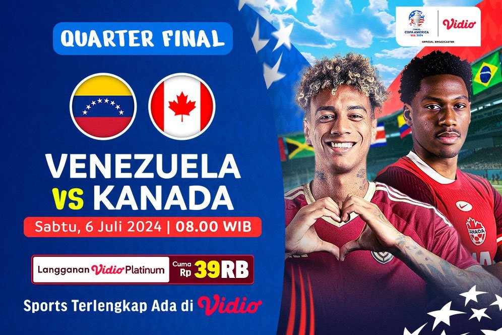 Link Live Streaming Venezuela Vs Kanada di Vidio, 6 Juli 2024