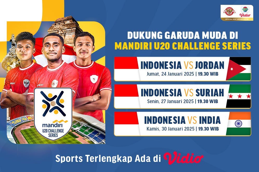 Jadwal Live Streaming Timnas Indonesia Mandiri U-20 Challenge Cup 2025 di Vidio