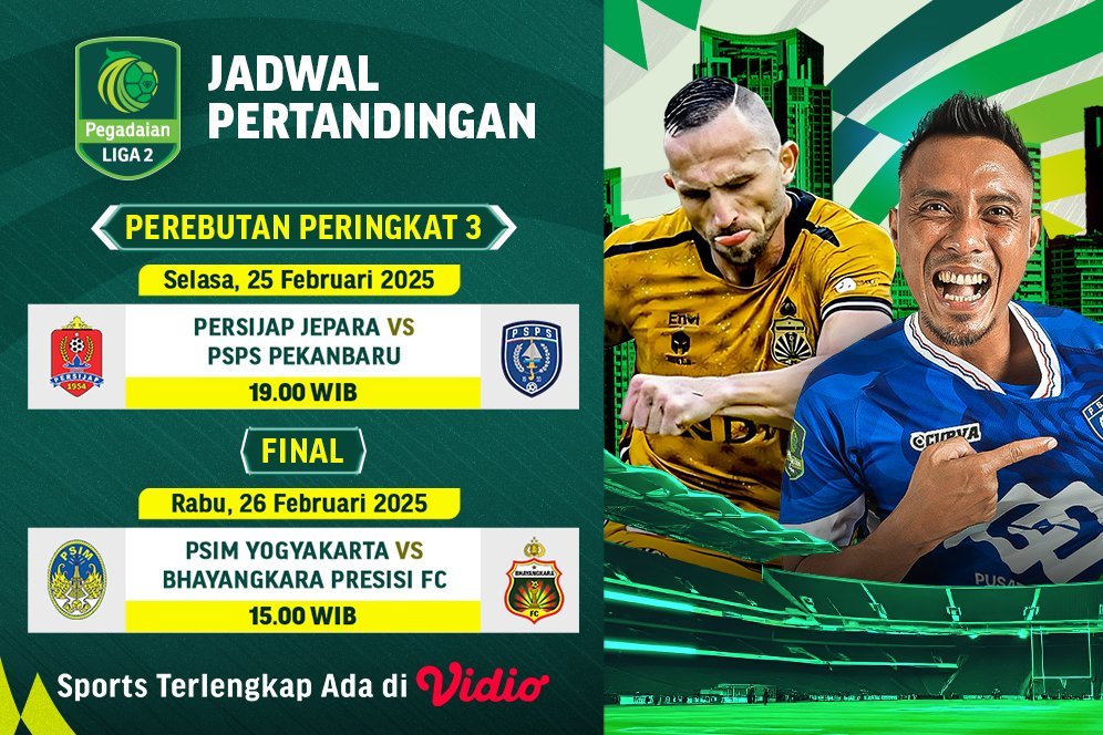 Jadwal Siaran Langsung Pegadaian Liga 2 2024/25 3rd Place dan Final