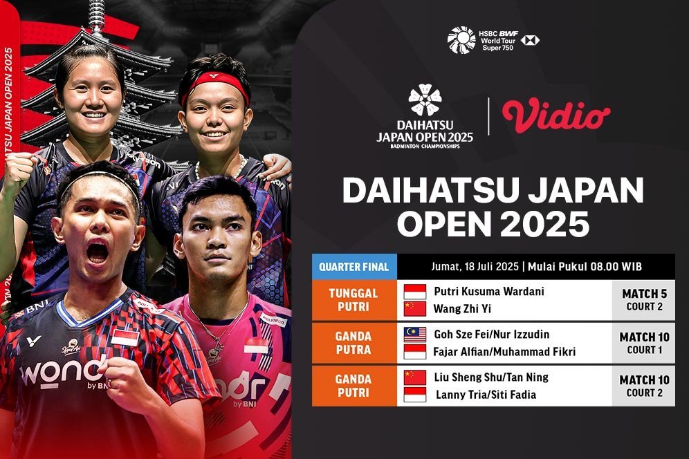 Nonton Live Stream Daihatsu Japan Open 2025 di Vidio Nonton Live Stream Daihatsu Japan Open 2025 di Vidio
