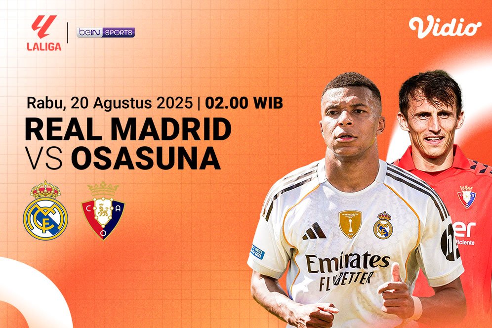 Eksklusif Live Streaming LaLiga 2025/26 Real Madrid vs Osasuna: Tayang di Vidio