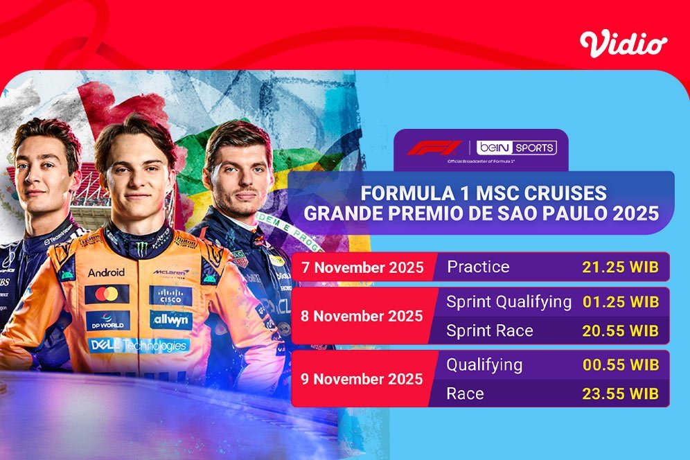 Saksikan dan Nonton Formula 1 GP Brasil 2025, Tayang Eksklusif di Vidio