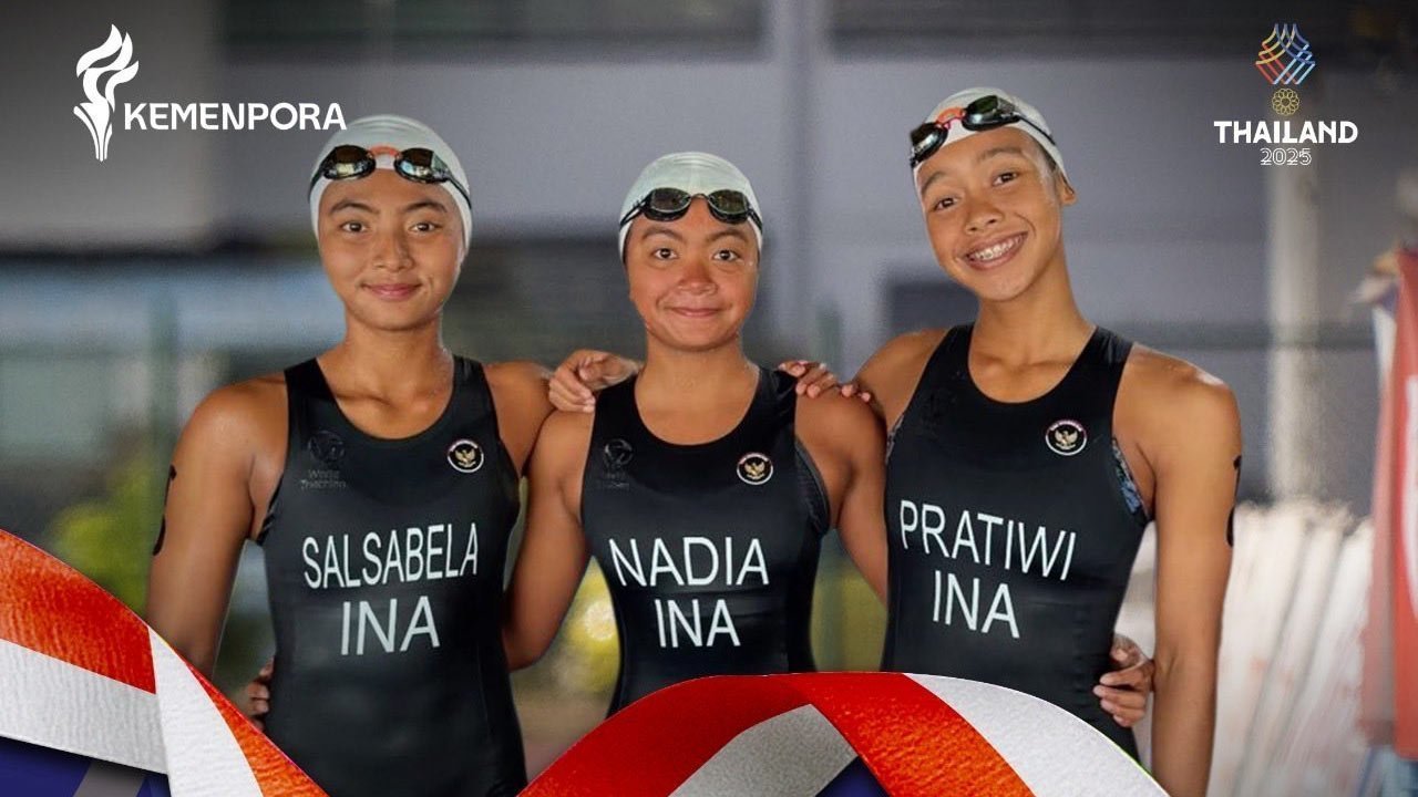 Hore! Tim Triathlon Indonesia Sabet 2 Medali Emas Aquathlon di SEA Games 2025 Thailand