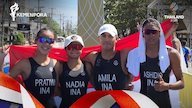 Mantap! Tim Triathlon Indonesia Sapu Bersih 3 Medali Emas Nomor Aquathlon Team Relay SEA Games 2025