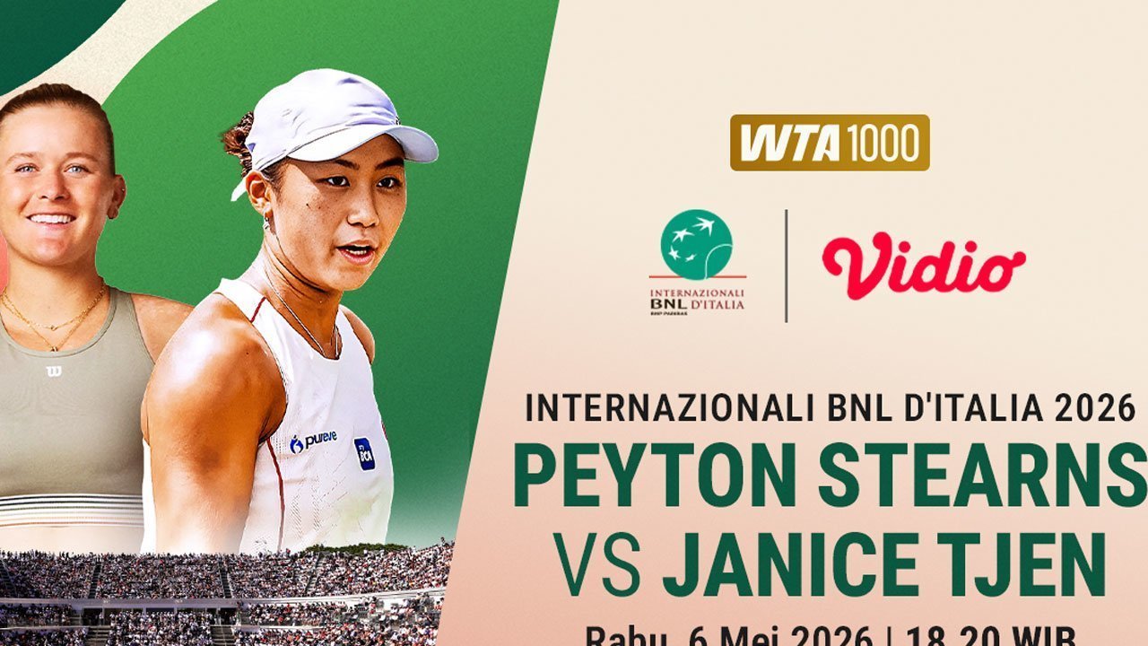 Siaran Langsung WTA Internazionali BNL d'Italia: Janice Tjen vs Peyton Tears di Vidio Siaran Langsung WTA Internazionali BNL d'Italia: Janice Tjen vs Peyton Tears di Vidio
