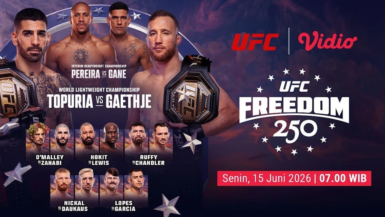 Fight Card UFC Freedom Night 250: Siap Mengguncang Dunia MMA Tayang Hanya di Vidio