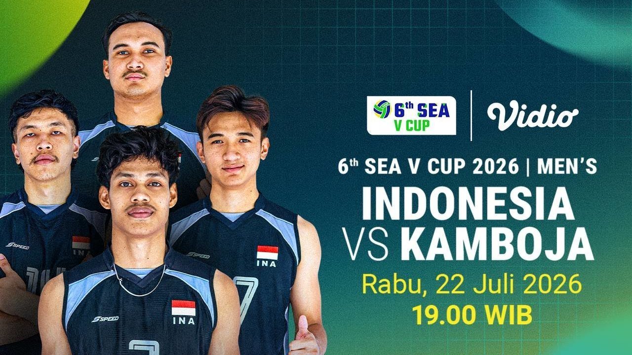 SEA V Cup Men - Indonesia vs Kamboja Leg Kedua Saksikan Siaran Langsung Hanya di Vidio