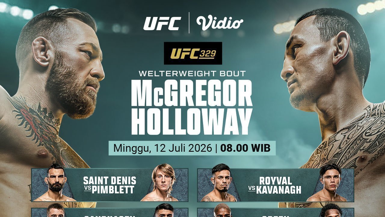 Fight Card UFC 329: McGregor vs Holloway Jadi Duel Paling Dinantikan, Saksikan Eksklusif di Vidio