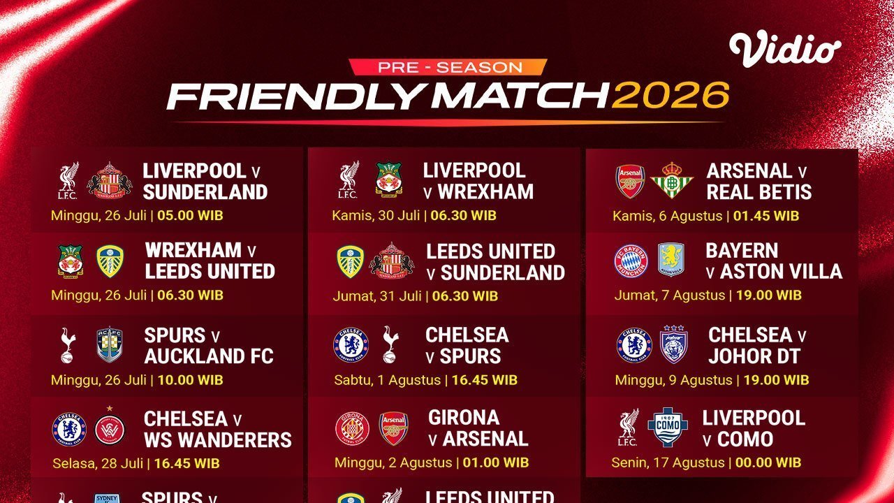 Pre-season Friendly Match 2026: Eksperimen Taktis dan Debut Pelatih Baru Hanya di Vidio Pre-season Friendly Match 2026: Eksperimen Taktis dan Debut Pelatih Baru Hanya di Vidio