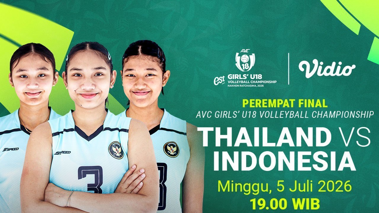 AVC Girls U18 Volleyball Championship Quarterfinal: Dukung Srikandi Muda vs Thailand di Vidio