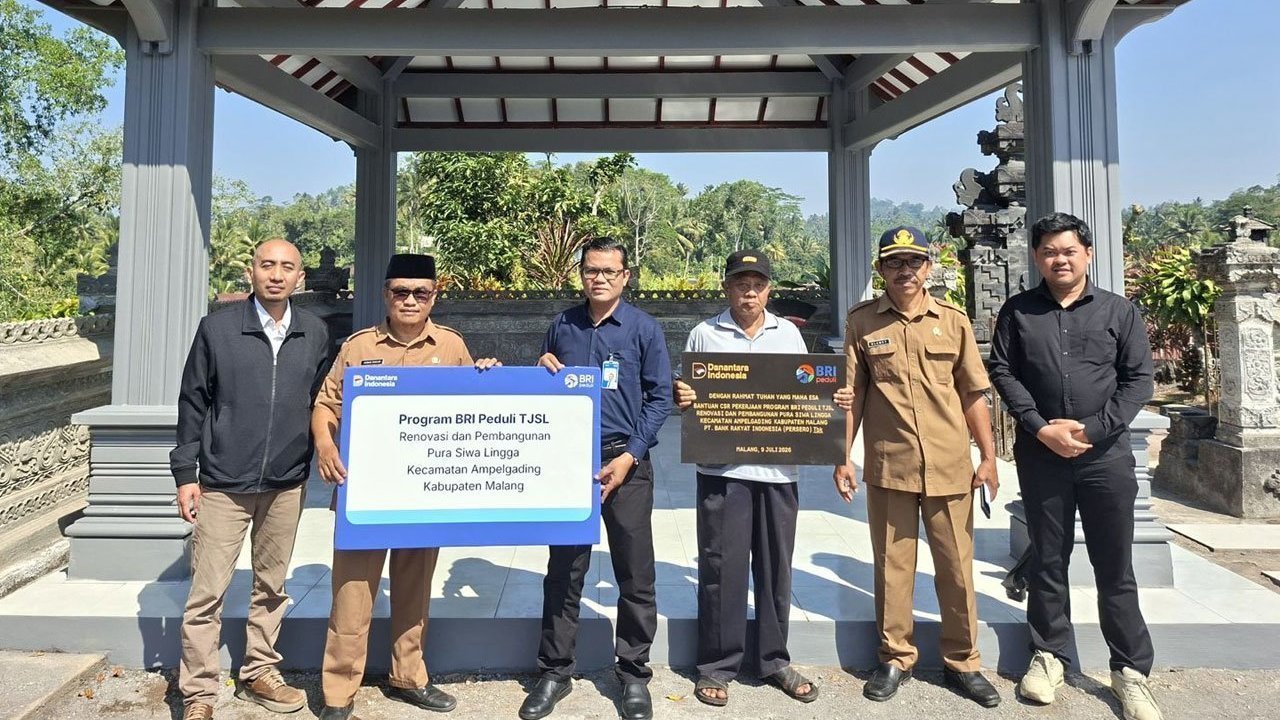 BRI Region 13 Malang Bangun Balai Wantilan Pura Siwa Lingga, Perkuat Toleransi melalui Program TJSL