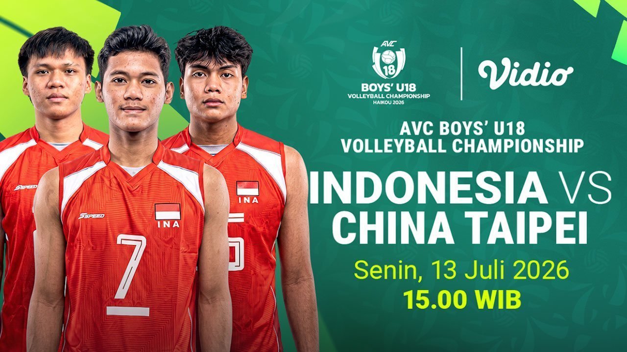 Indonesia vs China Taipei - AVC Boys U18 2026: Adu Strategi Tim Pemburu Kemenangan di Vidio Indonesia vs China Taipei - AVC Boys U18 2026: Adu Strategi Tim Pemburu Kemenangan di Vidio