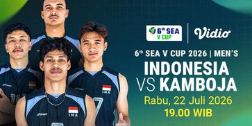 SEA V Cup Men - Indonesia vs Kamboja Leg Kedua Saksikan Siaran Langsung Hanya di Vidio