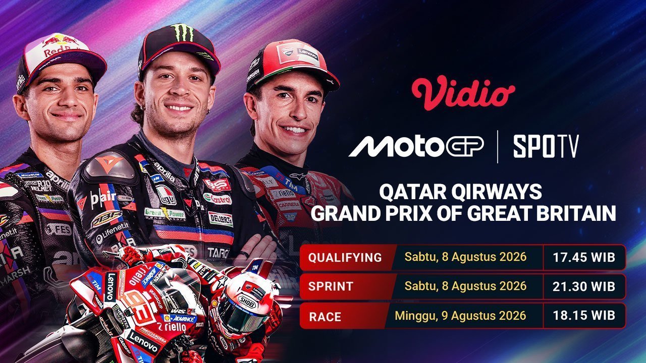MotoGP Qatar Airways Grand Prix of Great Britain 2026: Tantangan dari Silverstone Streaming di Vidio